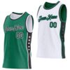Custom Reversible Kelly Green Black-White Double Side Star Sublimation Basketball Suit Jersey