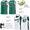 Custom Reversible Kelly Green Black-White Double Side Star Sublimation Basketball Suit Jersey