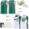 Custom Reversible Kelly Green Black-White Double Side Star Sublimation Basketball Suit Jersey