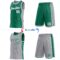 Custom Reversible Kelly Green White-Gray Double Side Star Sublimation Basketball Suit Jersey