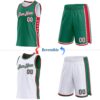 Custom Reversible Kelly Green White-Red Double Side Star Sublimation Basketball Suit Jersey