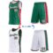 Custom Reversible Kelly Green White-Red Double Side Star Sublimation Basketball Suit Jersey