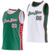Custom Reversible Kelly Green White-Red Double Side Star Sublimation Basketball Suit Jersey