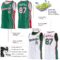 Custom Reversible Kelly Green White-Red Double Side Star Sublimation Basketball Suit Jersey