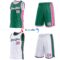 Custom Reversible Kelly Green White-Pink Double Side Star Sublimation Basketball Suit Jersey