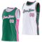 Custom Reversible Kelly Green White-Pink Double Side Star Sublimation Basketball Suit Jersey