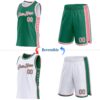 Custom Reversible Kelly Green Medium Pink-White Double Side Star Sublimation Basketball Suit Jersey
