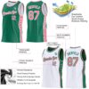 Custom Reversible Kelly Green Medium Pink-White Double Side Star Sublimation Basketball Suit Jersey