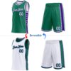 Custom Reversible Kelly Green White-Purple Double Side Star Sublimation Basketball Suit Jersey