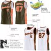 Custom Reversible Olive Orange-White Double Side Star Sublimation Basketball Suit Jersey