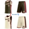 Custom Reversible Olive Vintage USA Flag-Cream Double Side Star Sublimation Basketball Suit Jersey