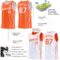 Custom Reversible Orange White Double Side Star Sublimation Basketball Suit Jersey