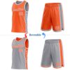 Custom Reversible Orange White-Gray Double Side Star Sublimation Basketball Suit Jersey