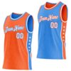 Custom Reversible Orange White-Powder Blue Double Side Star Sublimation Basketball Suit Jersey