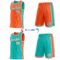 Custom Reversible Orange Aqua-White Double Side Star Sublimation Basketball Suit Jersey