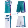 Custom Reversible Teal White-Purple Double Side Star Sublimation Basketball Suit Jersey