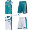 Custom Reversible Teal White-Black Double Side Star Sublimation Basketball Suit Jersey