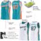 Custom Reversible Teal Orange-White Double Side Star Sublimation Basketball Suit Jersey