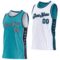 Custom Reversible Teal Gray-Navy Double Side Star Sublimation Basketball Suit Jersey