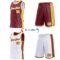Custom Reversible Burgundy White-Gold Double Side Star Sublimation Basketball Suit Jersey