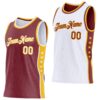 Custom Reversible Burgundy White-Gold Double Side Star Sublimation Basketball Suit Jersey