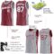 Custom Reversible Burgundy White-Gray Double Side Star Sublimation Basketball Suit Jersey