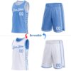 Custom Reversible Lakes Blue White Double Side Star Sublimation Basketball Suit Jersey