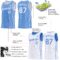 Custom Reversible Lakes Blue White Double Side Star Sublimation Basketball Suit Jersey