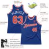 Custom Royal Orange-White Authentic Throwback Basketball Jersey