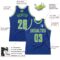 Custom Royal Neon Green-White Authentic Throwback Basketball Jersey