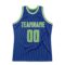 Custom Royal Neon Green-White Authentic Throwback Basketball Jersey