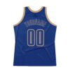 Custom Royal Royal-Old Gold Authentic Throwback Basketball Jersey
