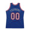Custom Royal Gray-Red Authentic Throwback Basketball Jersey