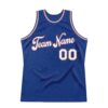 Custom Royal White-Orange Authentic Throwback Basketball Jersey