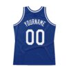 Custom Royal White-Red Authentic Throwback Basketball Jersey