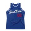 Custom Royal White-Red Authentic Throwback Basketball Jersey