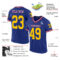 Royal0164-1 Custom Royal Gold-Maroon Mesh Authentic Throwback Football Jersey