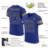 Custom Royal Royal-Old Gold Mesh Authentic Football Jersey