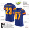 Royal0207-1 Custom Royal Gold-Orange Mesh Authentic Football Jersey