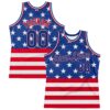 Custom Royal Royal-Red 3D Pattern Design American Flag Authentic Basketball Jersey