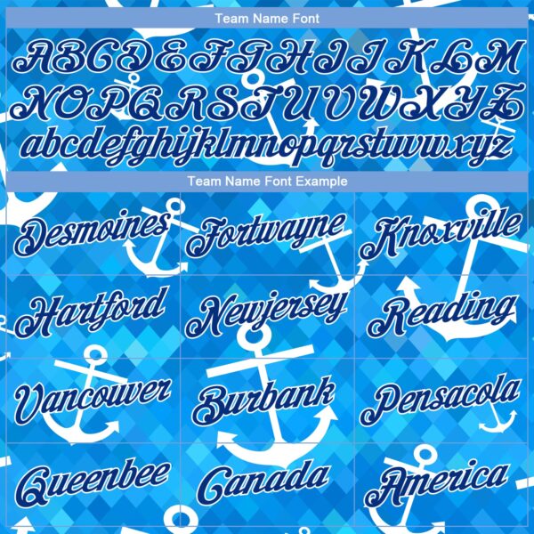 Custom Royal Royal-White 3D Pattern Design Anchors Authentic Basketball Jersey