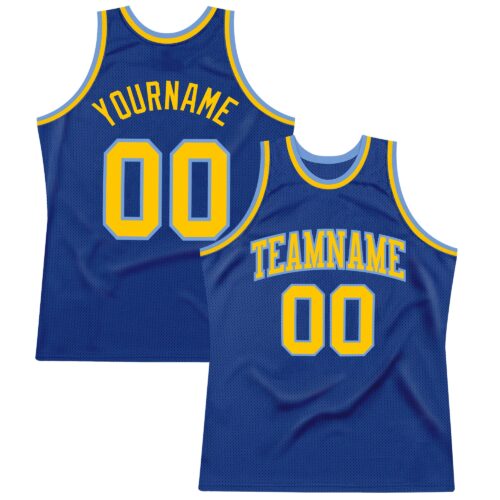 Royal0344 Custom Royal Gold-Light Blue Authentic Throwback Basketball Jersey