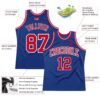 Custom Royal Red-White Authentic Throwback Basketball Jersey