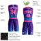 Custom Royal Pink-White Round Neck Sublimation Basketball Suit Jersey