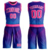 Custom Royal Pink-White Round Neck Sublimation Basketball Suit Jersey