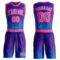Custom Royal Pink-White Round Neck Sublimation Basketball Suit Jersey