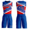 Custom Royal Royal-Red Round Neck Sublimation Basketball Suit Jersey