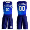 Custom Royal White-Navy Round Neck Sublimation Basketball Suit Jersey