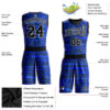 Custom Royal Black-White Round Neck Sublimation Basketball Suit Jersey
