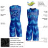 Custom Royal Royal-Light Blue Round Neck Sublimation Basketball Suit Jersey